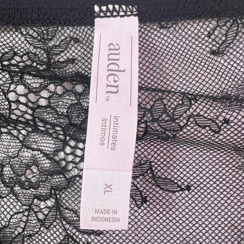 Auden Intimates Black Floral Lace Sheer Maxi Skirt Womens XL New NWT